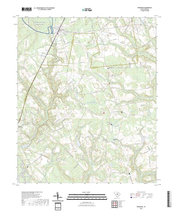 Pinewood topographic map thumbnail