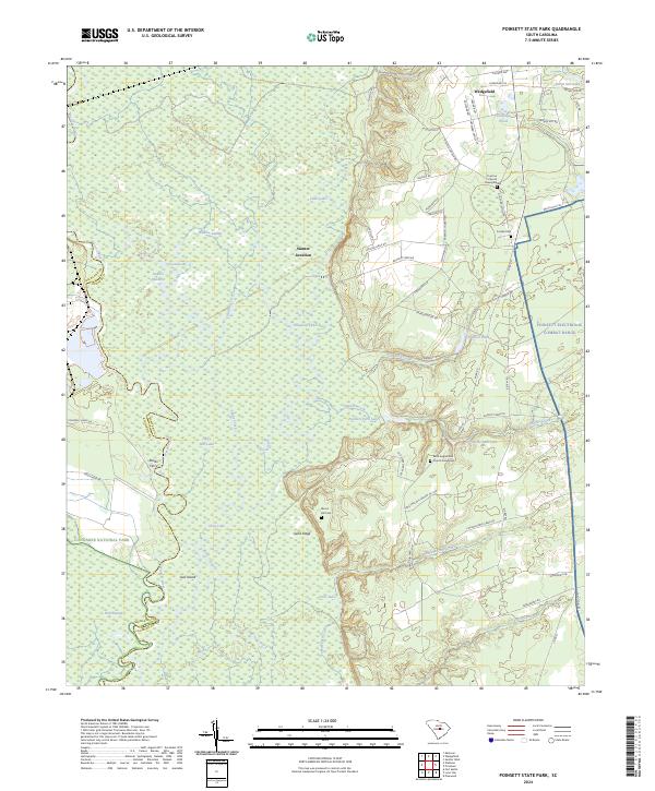 Poinsett State Park topographic map thumbnail