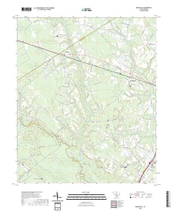 Reevesville topographic map thumbnail