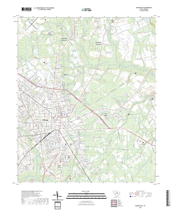 Sumter East topographic map thumbnail