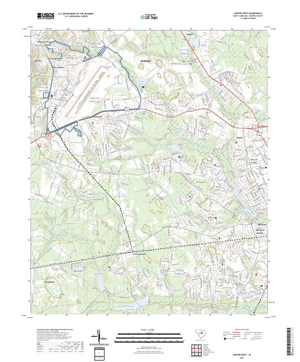 Sumter West 2023 topographic map thumbnail