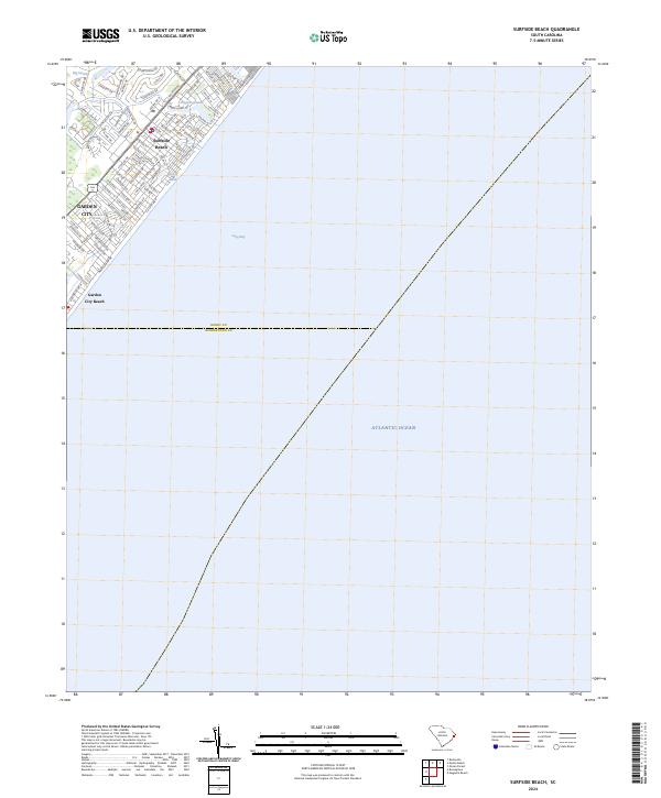 Surfside Beach topographic map thumbnail