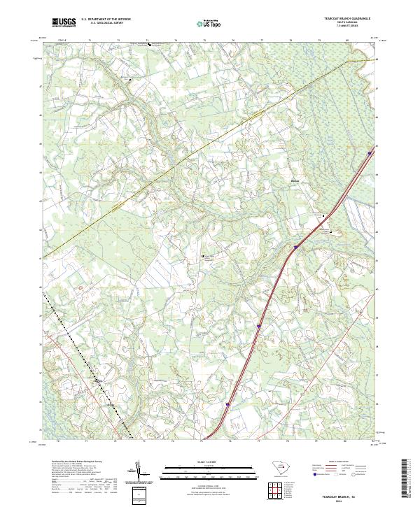 Tearcoat Branch topographic map thumbnail