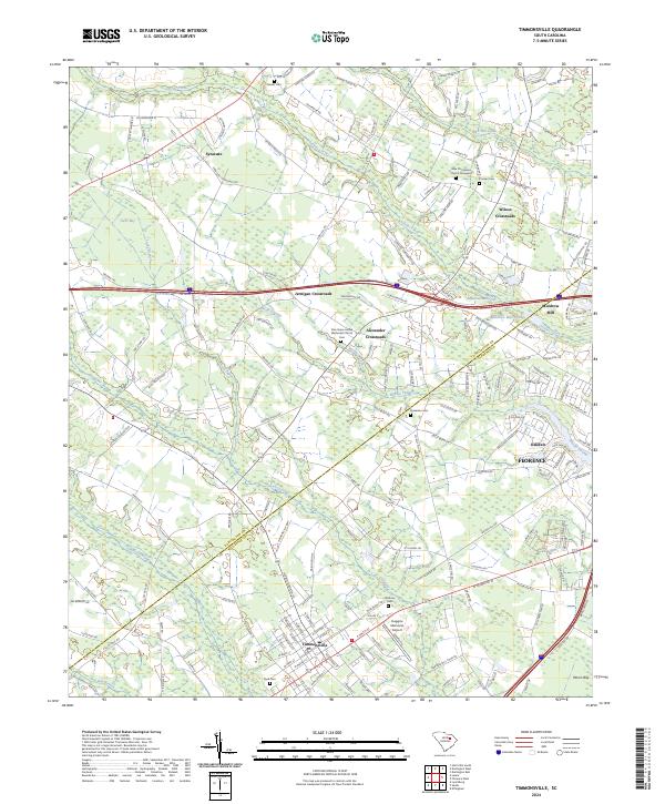 Timmonsville topographic map thumbnail