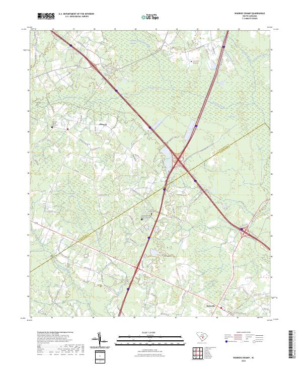 Wadboo Swamp topographic map thumbnail