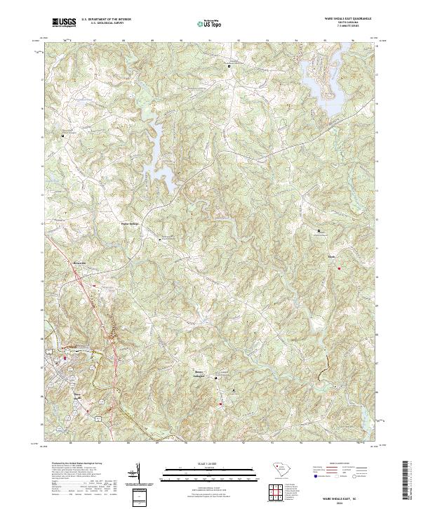 Ware Shoals East topographic map thumbnail