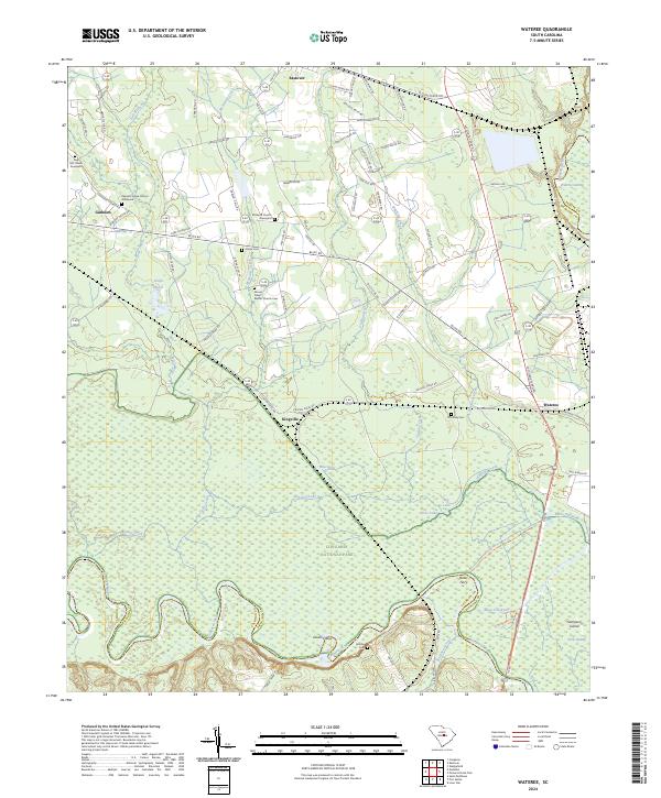 Wateree topographic map thumbnail