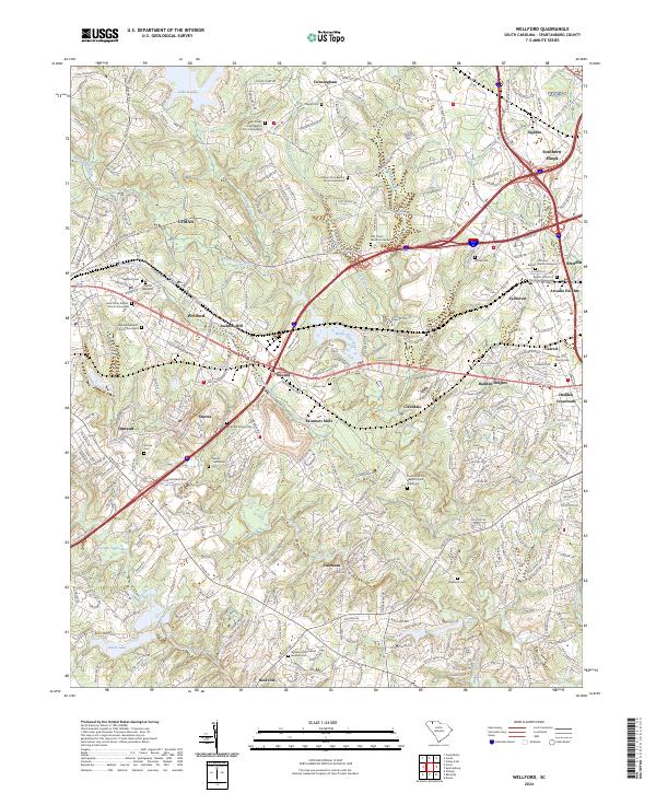 Wellford topographic map thumbnail