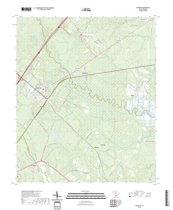 Yemassee topographic map thumbnail