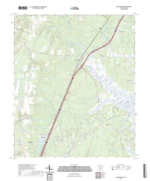 Coosawhatchie topographic map thumbnail