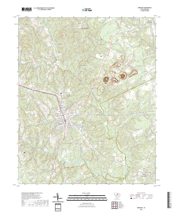 Kershaw topographic map thumbnail