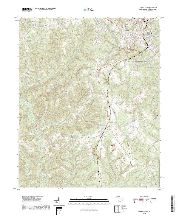 Laurens South topographic map thumbnail