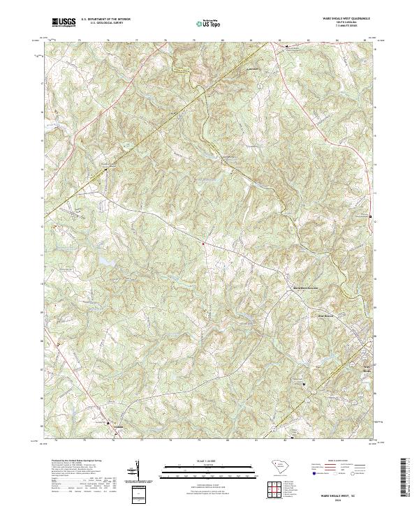 Ware Shoals West topographic map thumbnail