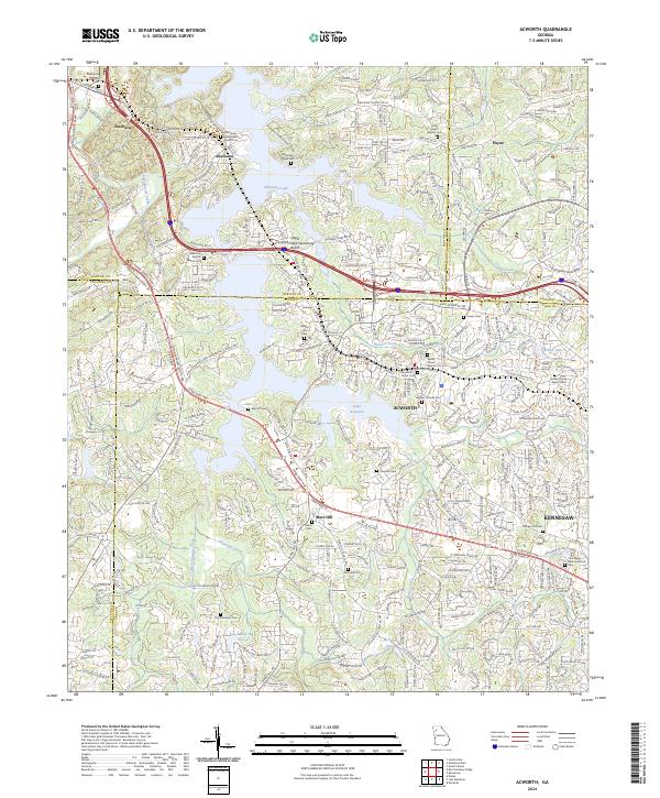 Acworth topographic map thumbnail