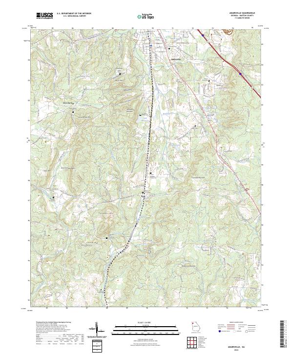 Adairsville topographic map thumbnail
