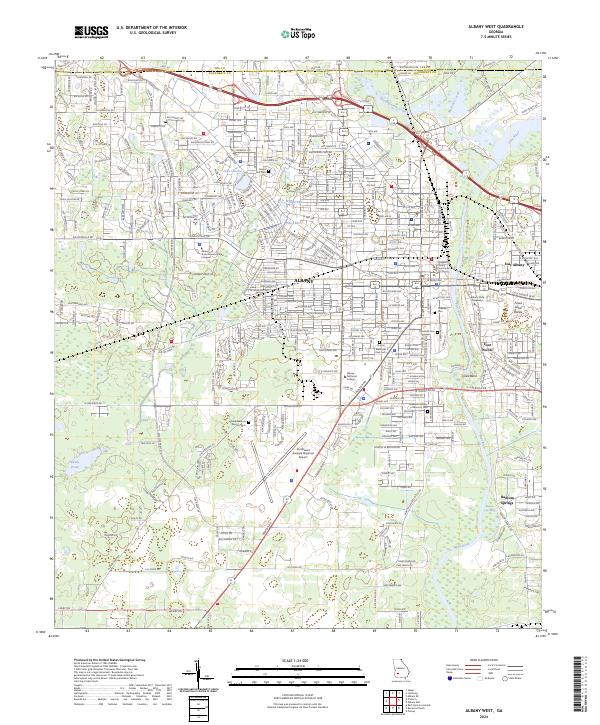 Albany West topographic map thumbnail