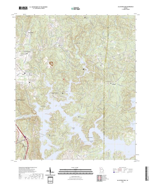 Allatoona Dam topographic map thumbnail