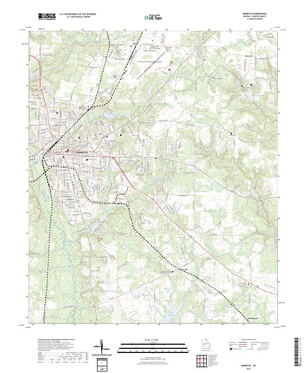 Americus topographic map thumbnail