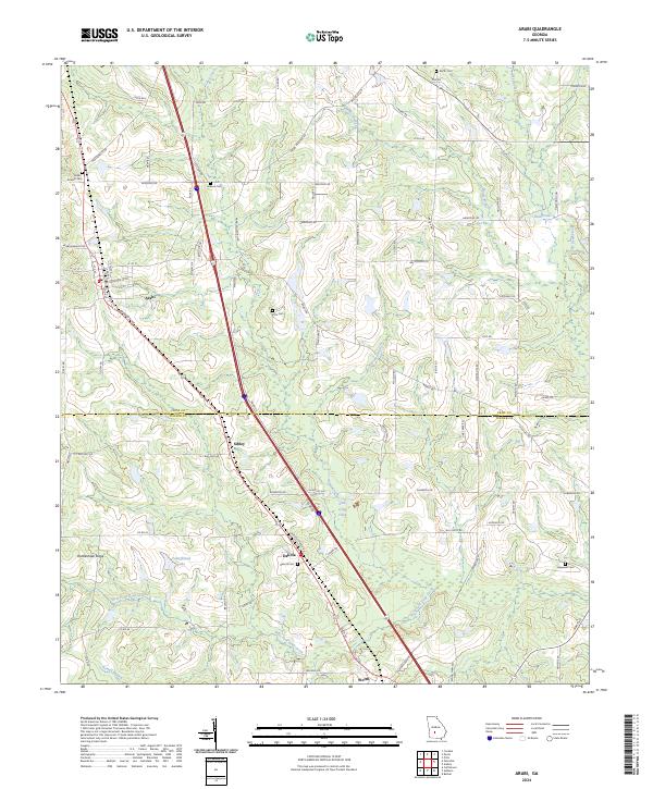 Arabi topographic map thumbnail