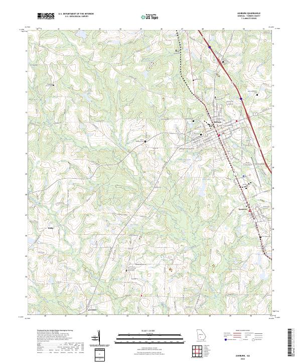 Ashburn topographic map thumbnail