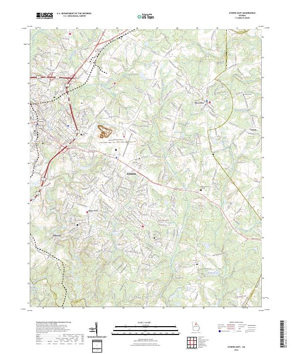 Athens East topographic map thumbnail