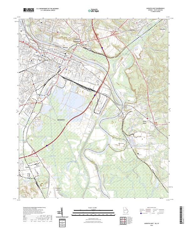 Augusta East topographic map thumbnail