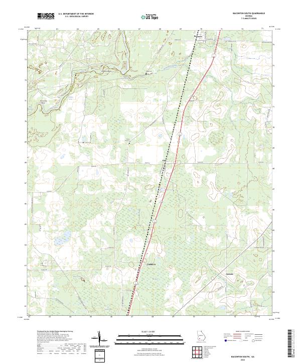 Baconton South topographic map thumbnail