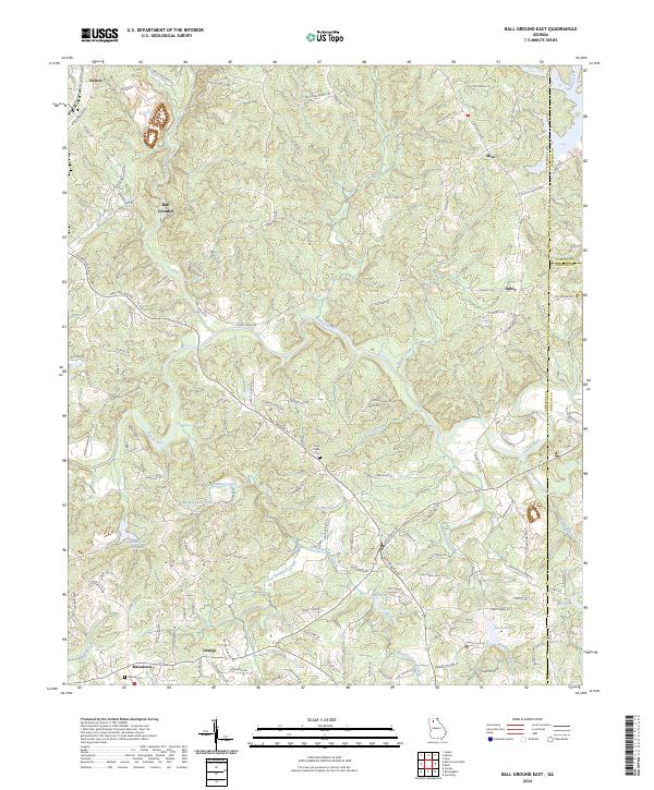 Ball Ground East topographic map thumbnail