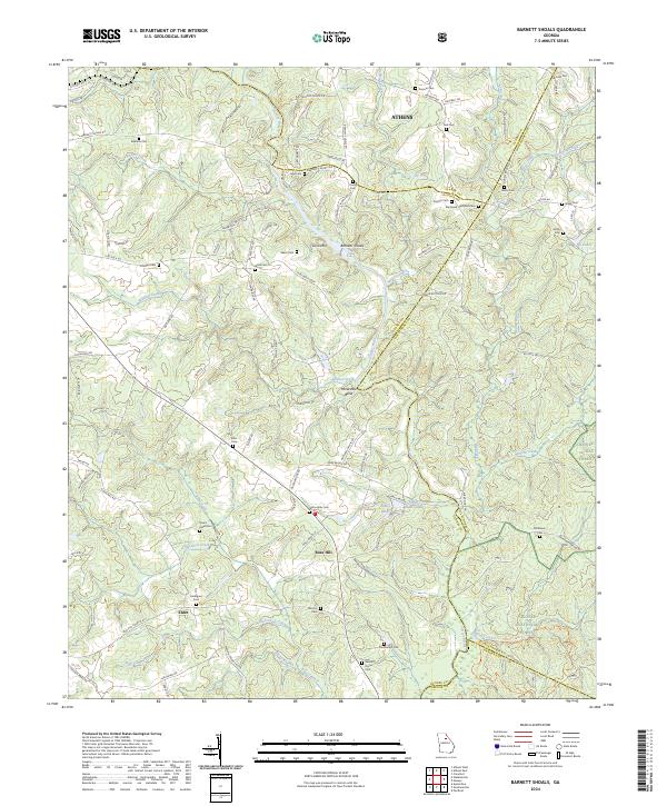 Barnett Shoals topographic map thumbnail
