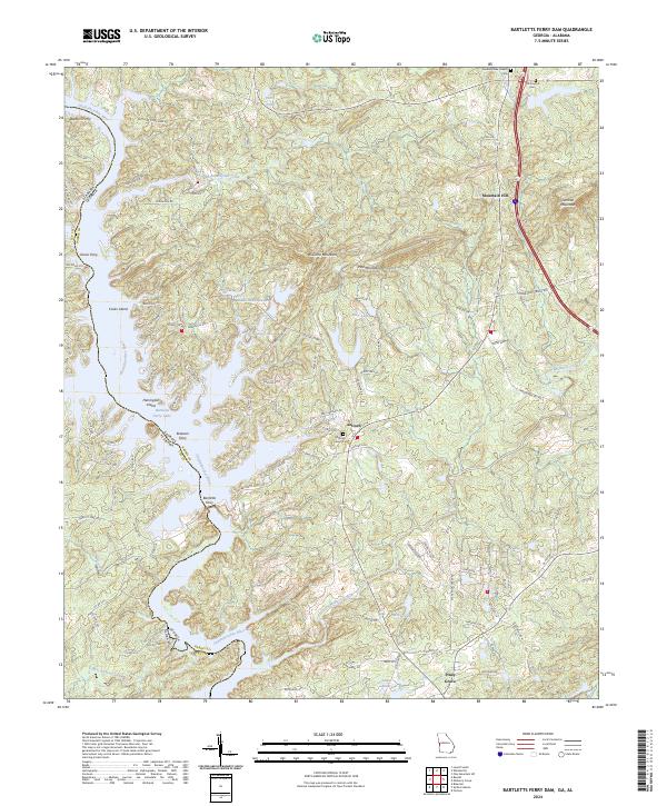 Bartletts Ferry Dam topographic map thumbnail