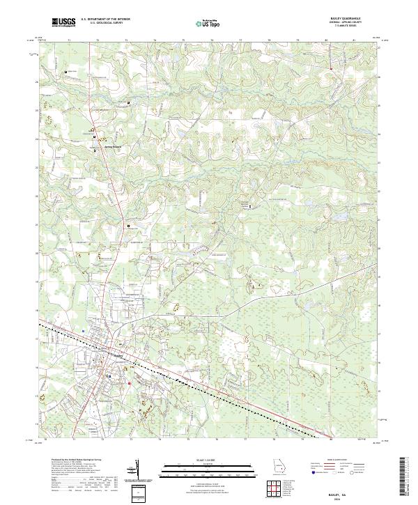 Baxley topographic map thumbnail