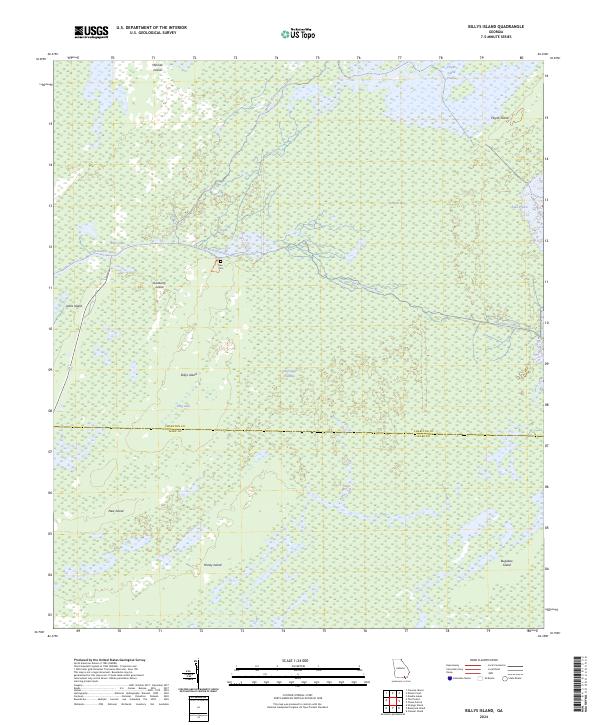 Billys Island topographic map thumbnail