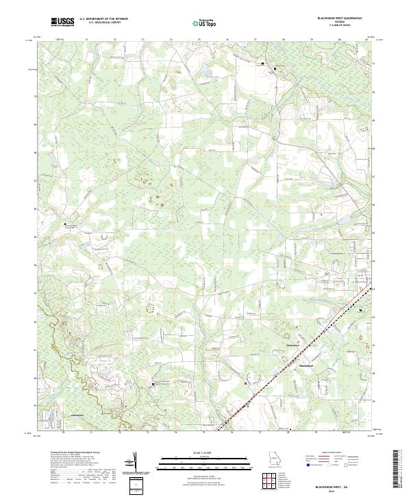 Blackshear West topographic map thumbnail