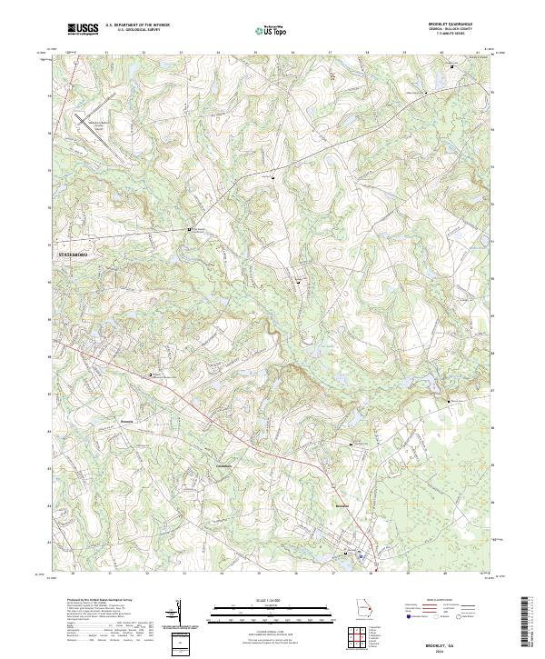 Brooklet topographic map thumbnail