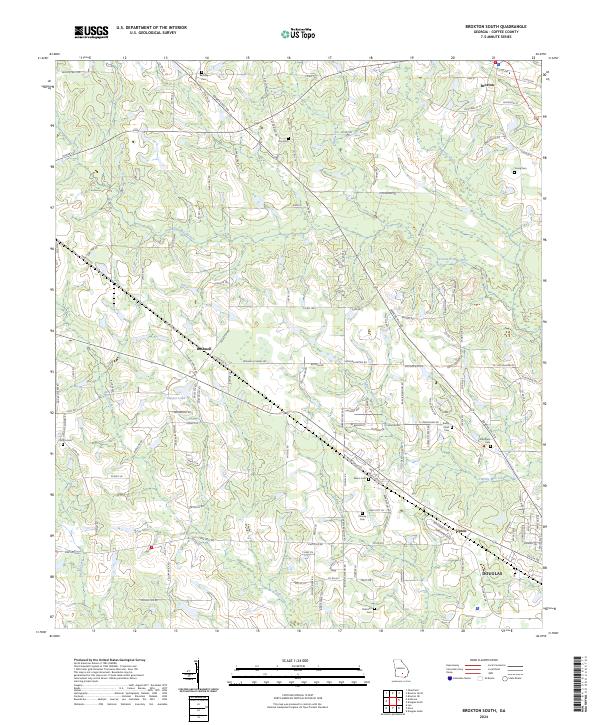Broxton South topographic map thumbnail