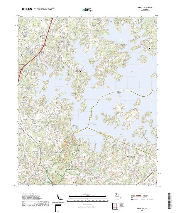 Buford Dam topographic map thumbnail