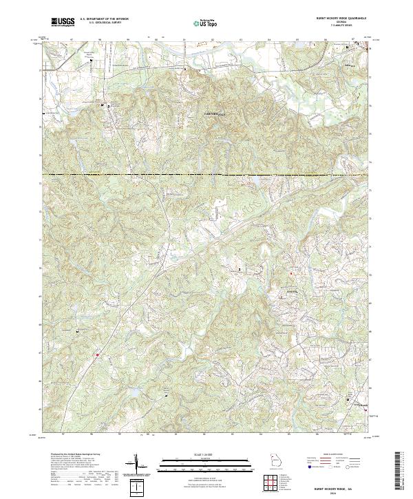 Burnt Hickory Ridge topographic map thumbnail