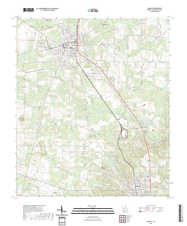 Camilla topographic map thumbnail