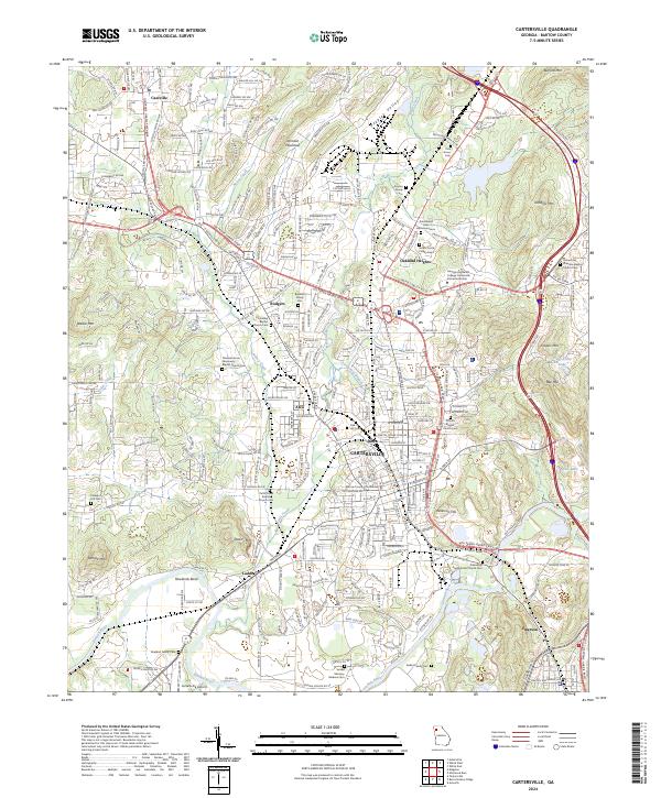 Cartersville topographic map thumbnail