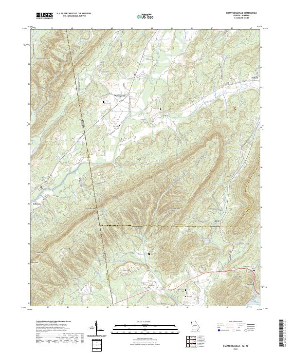 Chattoogaville topographic map thumbnail