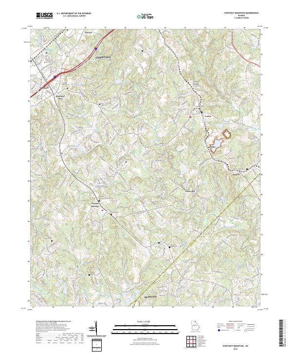 Chestnut Mountain topographic map thumbnail