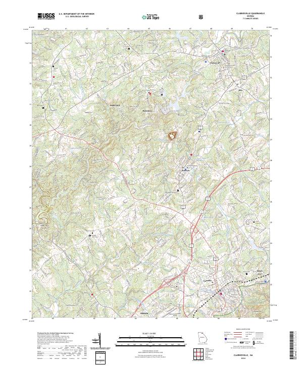 Clarkesville topographic map thumbnail