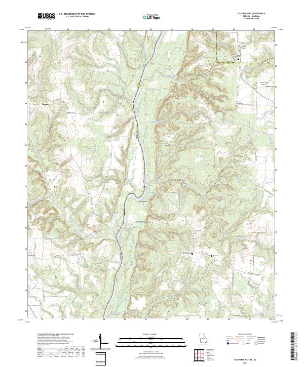 Columbia NE topographic map thumbnail