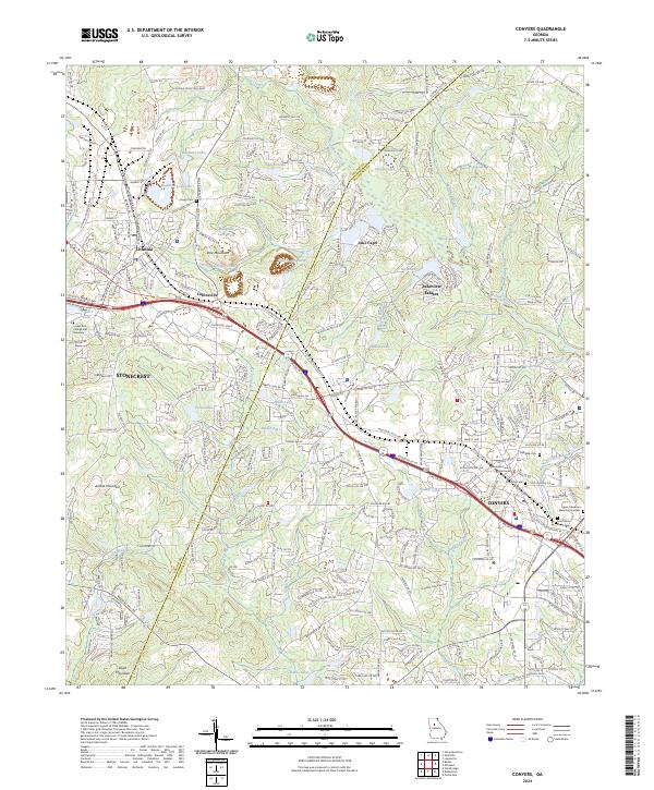 Conyers topographic map thumbnail
