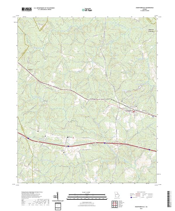 Crawfordville 2024 topographic map thumbnail
