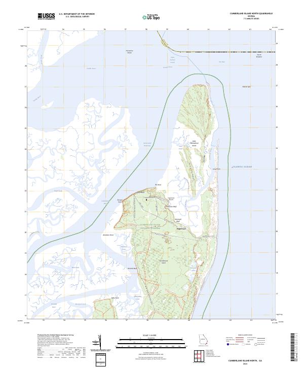 Cumberland Island North topographic map thumbnail