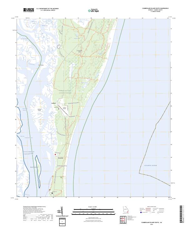 Cumberland Island South topographic map thumbnail