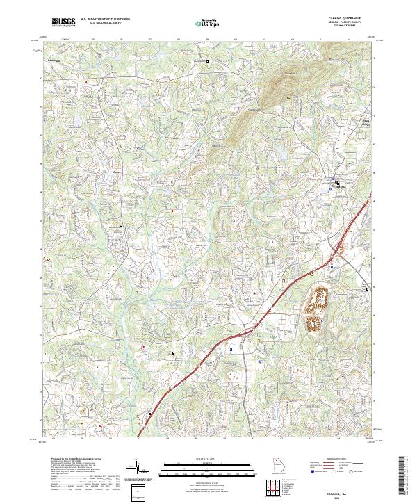 Cumming topographic map thumbnail