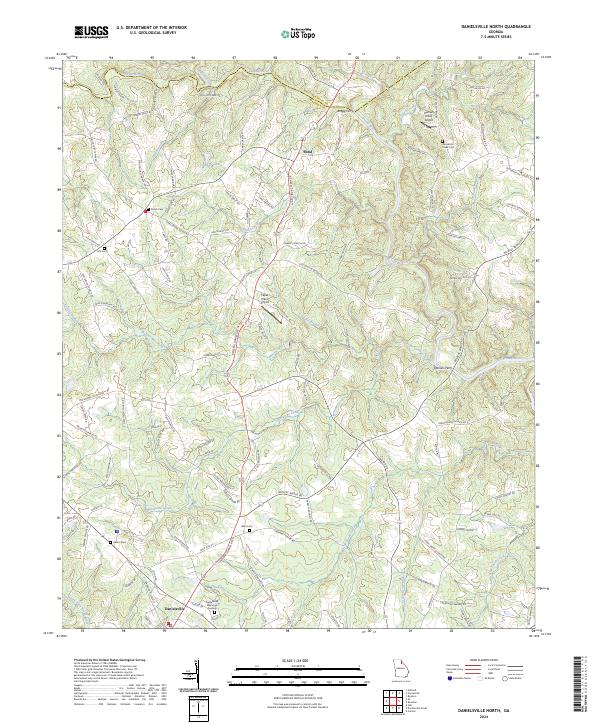 Danielsville North topographic map thumbnail