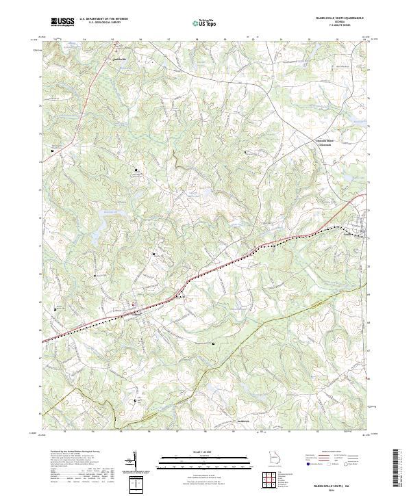 Danielsville South topographic map thumbnail